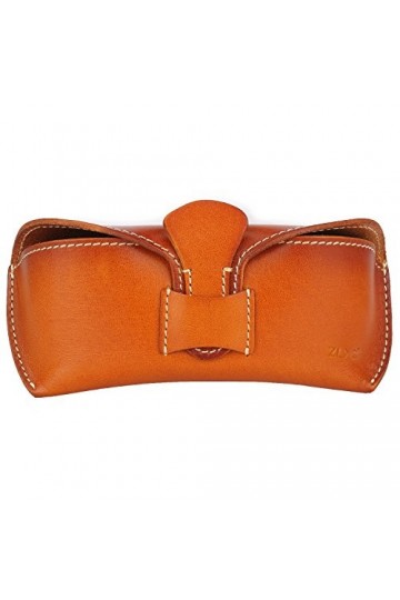 ZLYC Sac Unisexe faite à la main en cuir collection étui à lunettes rigide Étui rigide pour lunettes de soleil en Cuir de Col
