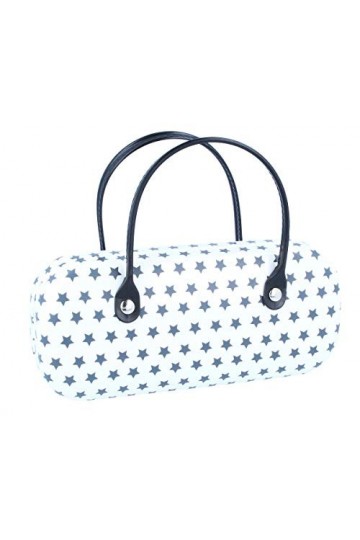 Élégant étui à lunettes/sac à main Stars avec charnière en métal, Blanc., taille unique