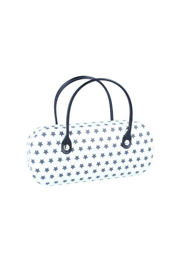 Élégant étui à lunettes/sac à main Stars avec charnière en métal, Blanc., taille unique