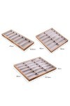 Support à Lunettes Boîte de rangement de lunettes en bois à 7/12/18 compartiments multi-fentes, boîte de rangement for lunett
