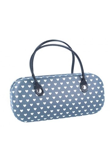 Élégant étui à lunettes / sac à main Hearts avec charnière en métal, gris, taille unique