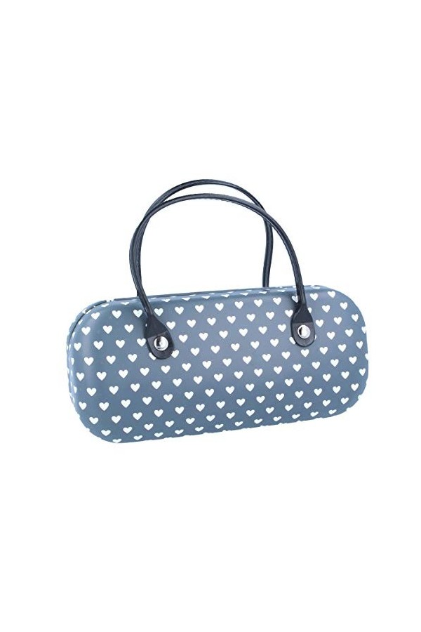 Élégant étui à lunettes / sac à main Hearts avec charnière en métal, gris, taille unique