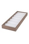 harayaa 7 Fentes En Bois Lunettes de Rangement Organisateur Lunettes étagère Velours Moderne