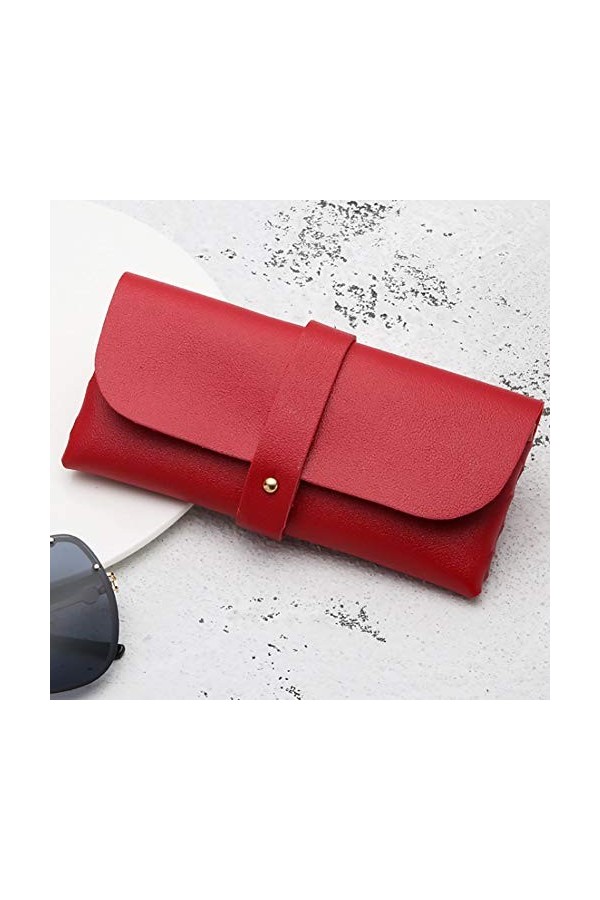 Almabner Étui à Lunettes Anti-Rayures en Similicuir Souple avec Fermoir, Noir, Taille Unique