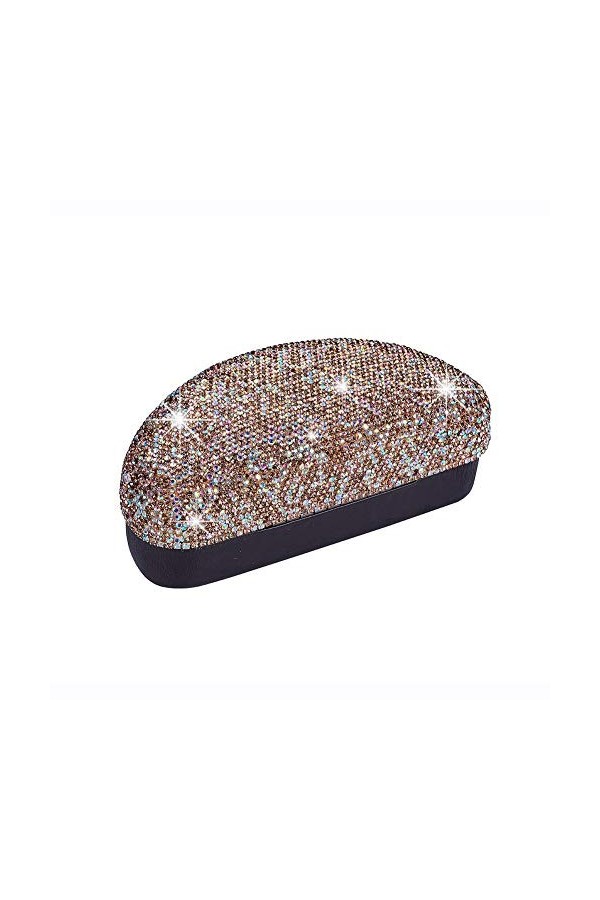 Blueshyhall Etui à Lunettes Rigide avec Bling Bling Cristal Diamant, Etui à Lunettes Glizter, Sunglasses Case Foldable, Etui 