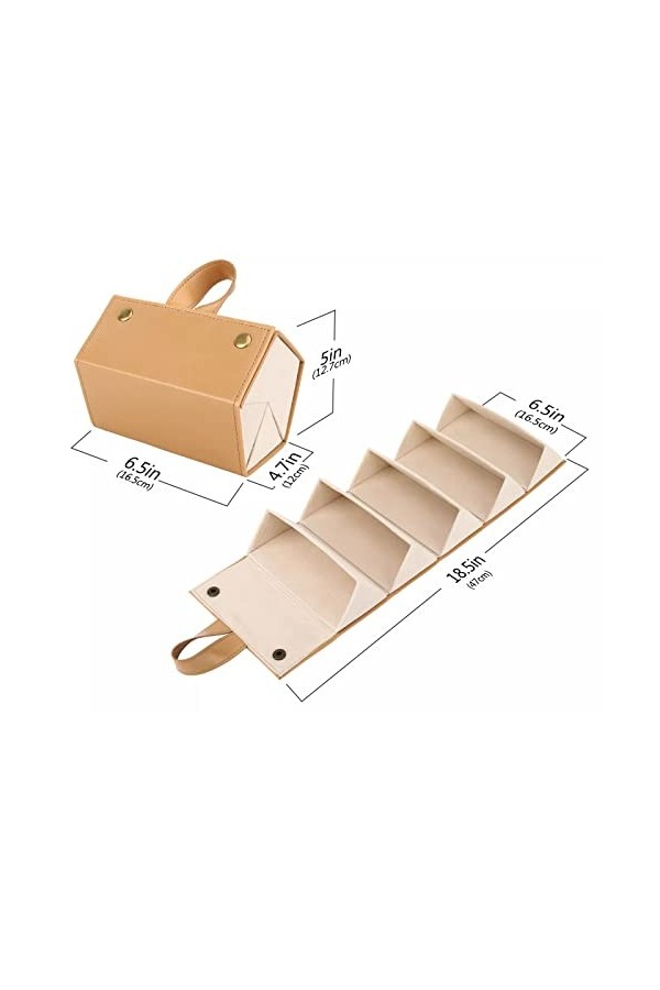 Cokritsm 5 Compartiments Rangement Lunette, Portable BoîTe à Lunettes, ÉTui Lunettes Souple Femme, BoîTe de Rangement Pliable