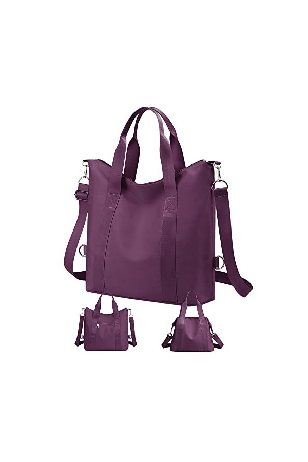 LIVACASA Sac a Main Femme, 13.4 Inch A4 Hydrofuge 2 en 1 Sac Cabas et Sacs Bandoulière,Multifonctionnel de Grande Capacité To