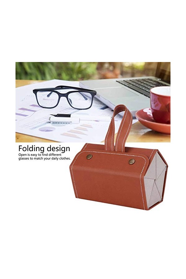 zhoul Organisateur de Rangement pour Lunettes de Soleil à 5 Fentes, Organisateur de Lunettes de Soleil Suspendu Mural, étui