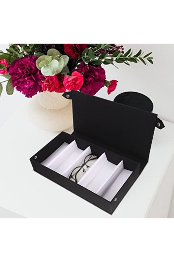 Cabilock Étui à Lunettes Multi Grille Organisateur De Lunettes Pour Hommes Étui De Voyage Pour Montre Vitrine De Lunettes Mon