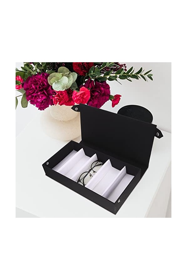 Cabilock Étui à Lunettes Multi Grille Organisateur De Lunettes Pour Hommes Étui De Voyage Pour Montre Vitrine De Lunettes Mon