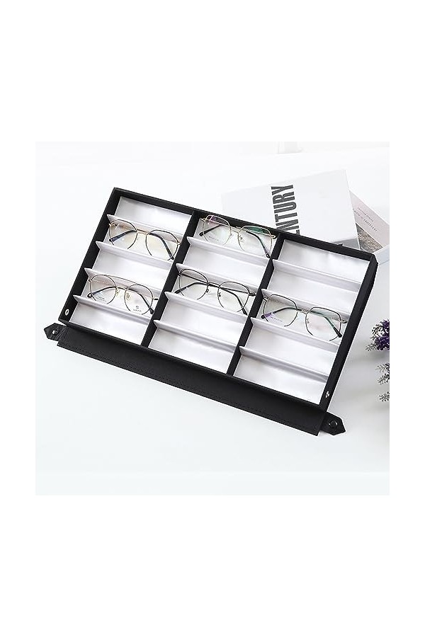 PenRux Organisateur de Lunettes de Soleil à 15 Emplacements, étui de Rangement pour Lunettes, Vitrine pour Plusieurs Lunettes