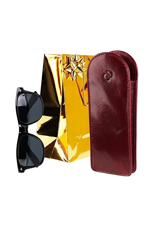 Olimar Dor - Idée Cadeau Noel/étui à Lunettes, Cuir véritable, 18 x 7 cm + Accessoires + Lunettes