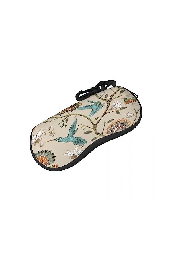 AGALUS Lunettes Sac Étui De Protection Colibris Et Plantes Femmes Hommes Lunettes De Soleil Étui Boîte Lecture Lunettes Boîte