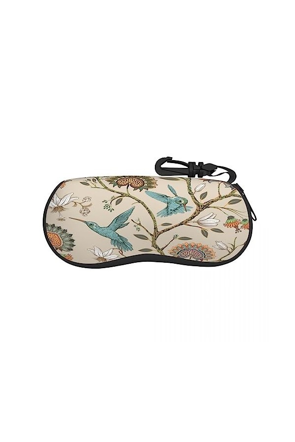 AGALUS Lunettes Sac Étui De Protection Colibris Et Plantes Femmes Hommes Lunettes De Soleil Étui Boîte Lecture Lunettes Boîte