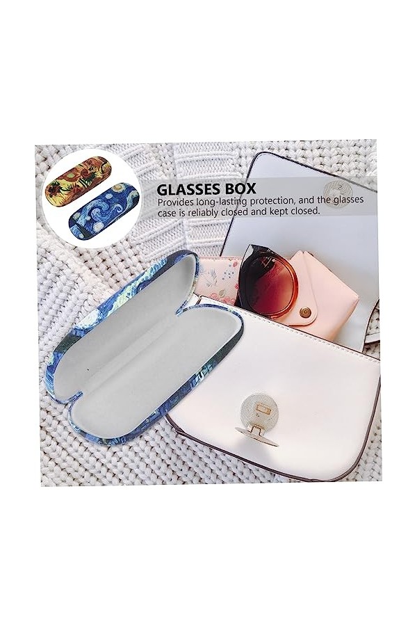 SOIMISS 6 Pcs Design Aléatoire Organisateurs Fleurs Pression Décrit Verre Montré Tournesol Étoilé Voyage Lunettes Stockage Qu