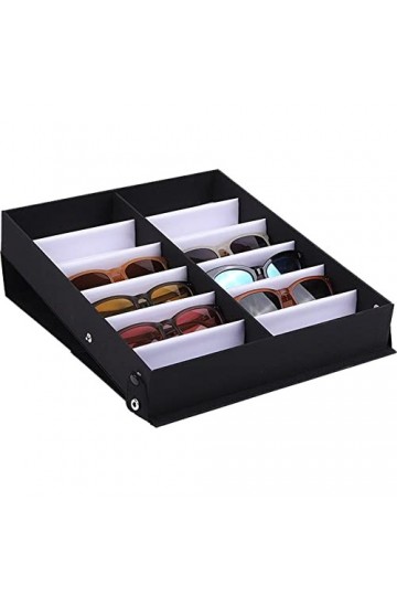 Danlai 12 Fentes Lunettes Plateau Lunettes De Vitrine Lunettes Organisateur Boîte Porte-lunettes Lunettes De Support Lunettes