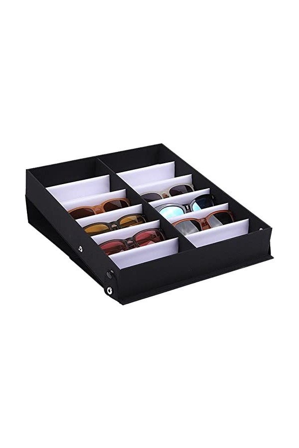 Danlai 12 Fentes Lunettes Plateau Lunettes De Vitrine Lunettes Organisateur Boîte Porte-lunettes Lunettes De Support Lunettes