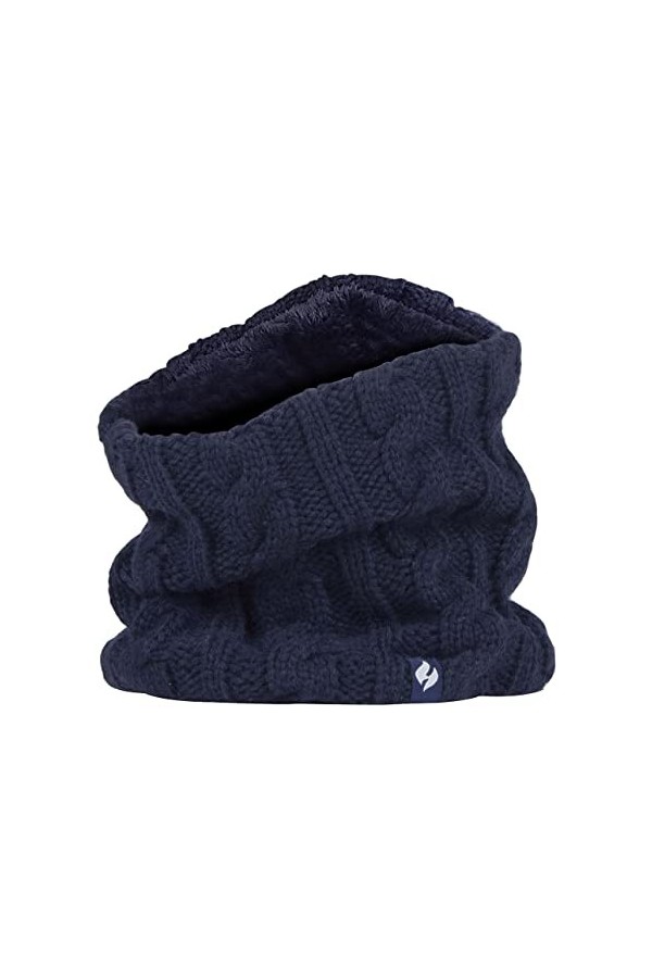 HEAT HOLDERS - Femme Chaud Tricot Cache Cou Snood avec Polaire pour Hiver Taille unique, Gris clair 