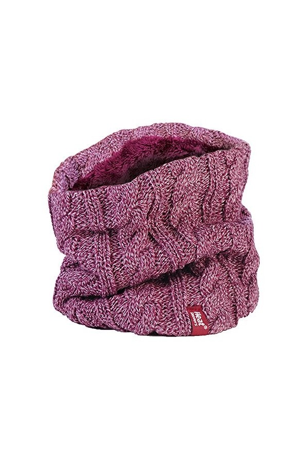 HEAT HOLDERS - Femme Chaud Tricot Cache Cou Snood avec Polaire pour Hiver Taille unique, Gris clair 