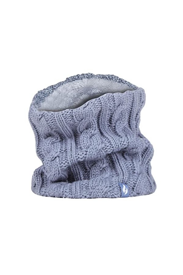 HEAT HOLDERS - Femme Chaud Tricot Cache Cou Snood avec Polaire pour Hiver Taille unique, Gris clair 