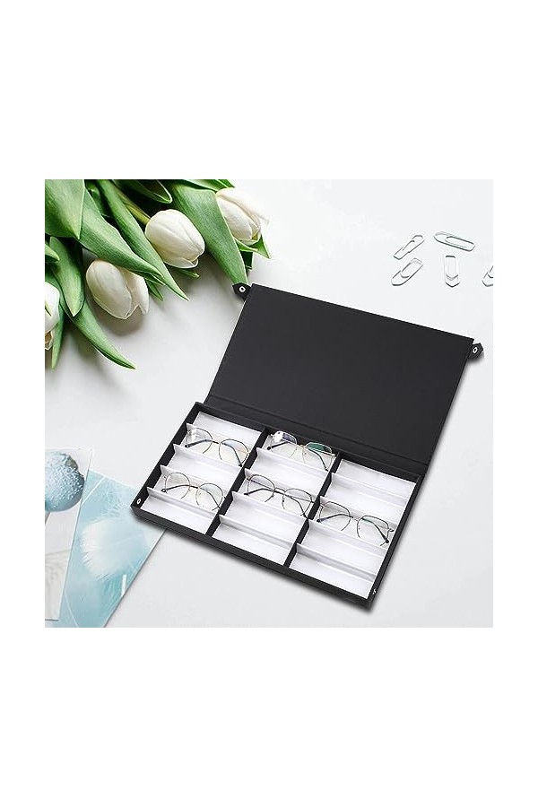 predolo Boîte de Présentation de Lunettes 15 Grilles Lunettes de Soleil Organisateur étui à Lunettes pour Tiroir Bureau à Dom