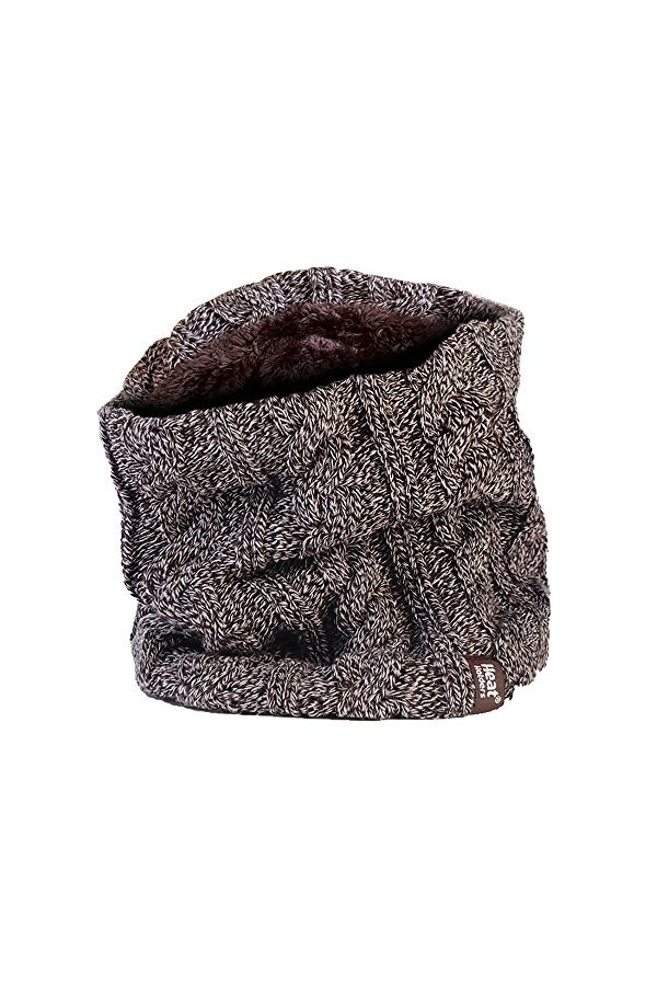 HEAT HOLDERS - Femme Chaud Tricot Cache Cou Snood avec Polaire pour Hiver Taille unique, Gris clair 