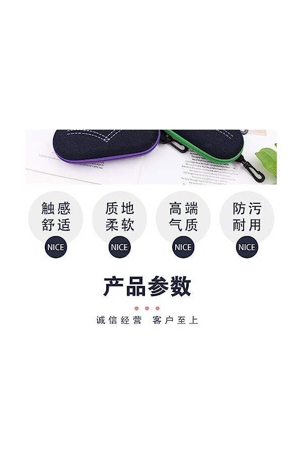 DANETI Étui à lunettes en EVA avec fermeture éclair, 4 pièces, taille unique