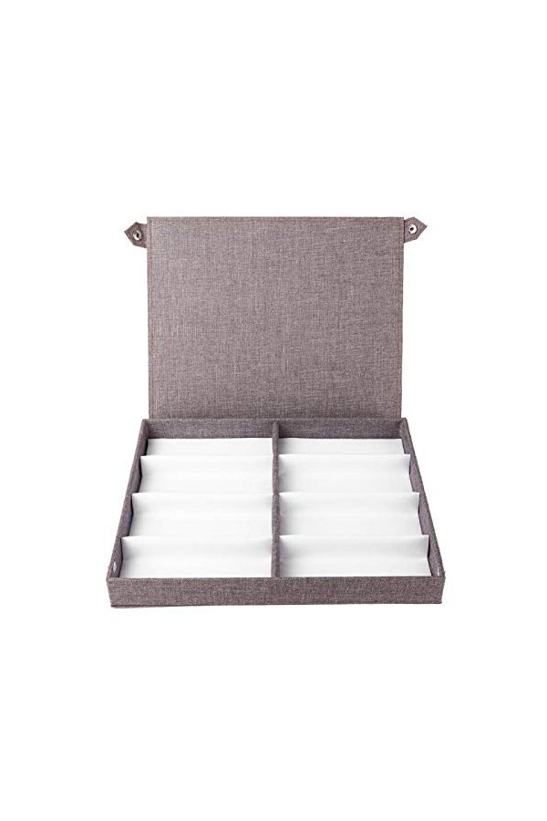 MHBY Boîte de Rangement pour Lunettes de Soleil, 8 Fentes, Stockage de Lunettes en Lin de Haute qualité, Grande capacité, boî
