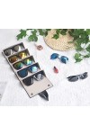 Boîte de rangement portable pour lunettes de soleil avec 5 fentes pliables pour plusieurs lunettes, Noir , taille unique
