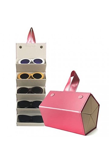 Longjet Organiseur de lunettes de soleil 5 emplacements Étui à lunettes de voyage pour plusieurs paires de lunettes Boîte de 