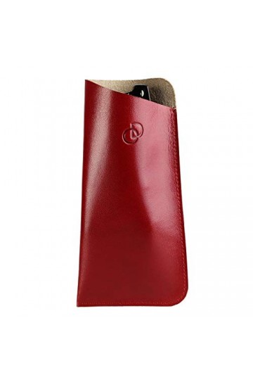 Olimar Dor - Pack Noel/Etui à Lunettes Classic 100% Cuir + Lunettes + Accessoires + Emballage - Rouge