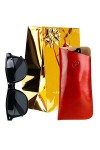 Olimar Dor - Pack Noel/Etui à Lunettes Classic 100% Cuir + Lunettes + Accessoires + Emballage - Rouge