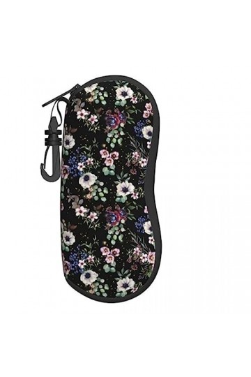 AGALUS Étui À Lunettes Vertical À Imprimé Floral Élégant Poche De Roses Rouges Pochette De Lunettes De Soleil Personnalisée A