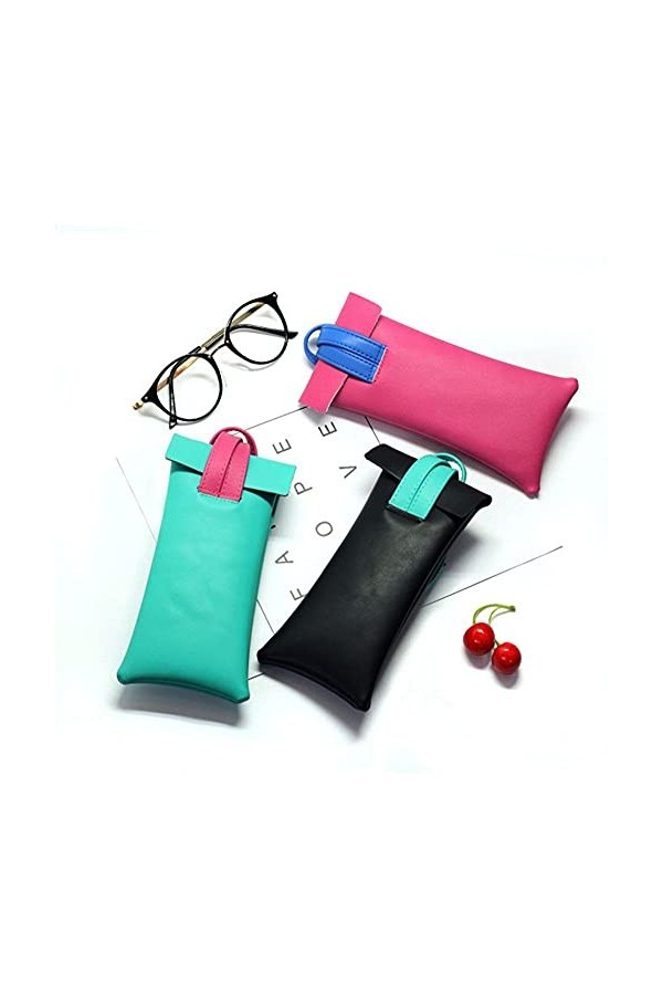 ZKYUCHUN étui à lunettes Myopia Lunettes Sac Pu Portable Sac à lunettes de soleil Microfibre Sac à lunettes de soleil Sac-ver