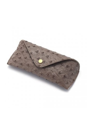 AGALUS Étui À Lunettes À Imprimé Dautruche Cinq Couleurs À La Mode Bouton À Ongles Personnalisé Étui À Lunettes De Soleil En