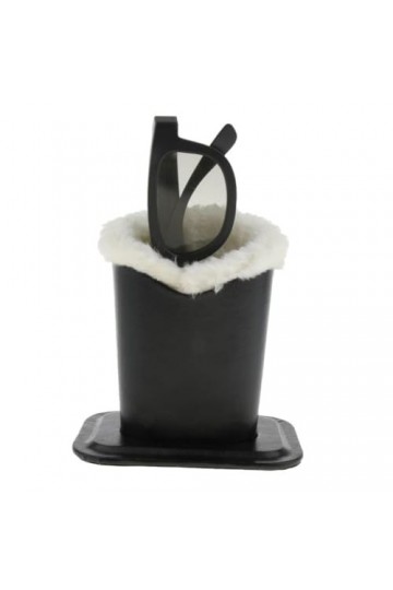 CARESHINE [Porte-lunettes] étui à lunettes doublé en peluche-porte-lunettes en cuir PU él pour bureau/maison-organisateur de 