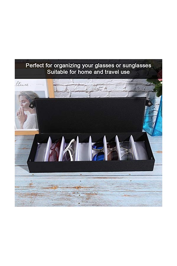 Gawu 8 grilles empêchent la poussière de Lunettes vitrine boîte de Rangement de Lunettes Lunettes de Soleil de Voyage pour la