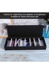 Gawu 8 grilles empêchent la poussière de Lunettes vitrine boîte de Rangement de Lunettes Lunettes de Soleil de Voyage pour la