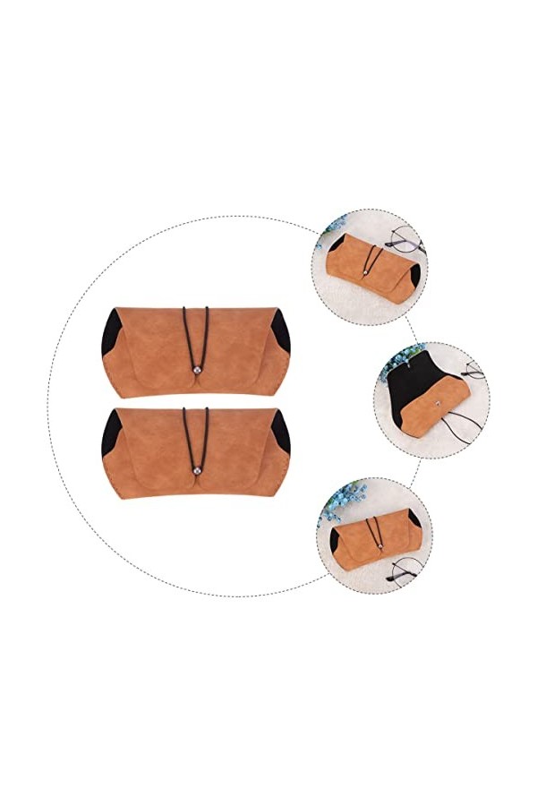 Veemoon 6 Pièces Boîte De Rangement Pour Lunettes De Soleil Étuis à Lunettes En Cuir De Protection Pour Lunettes Porte-pochet