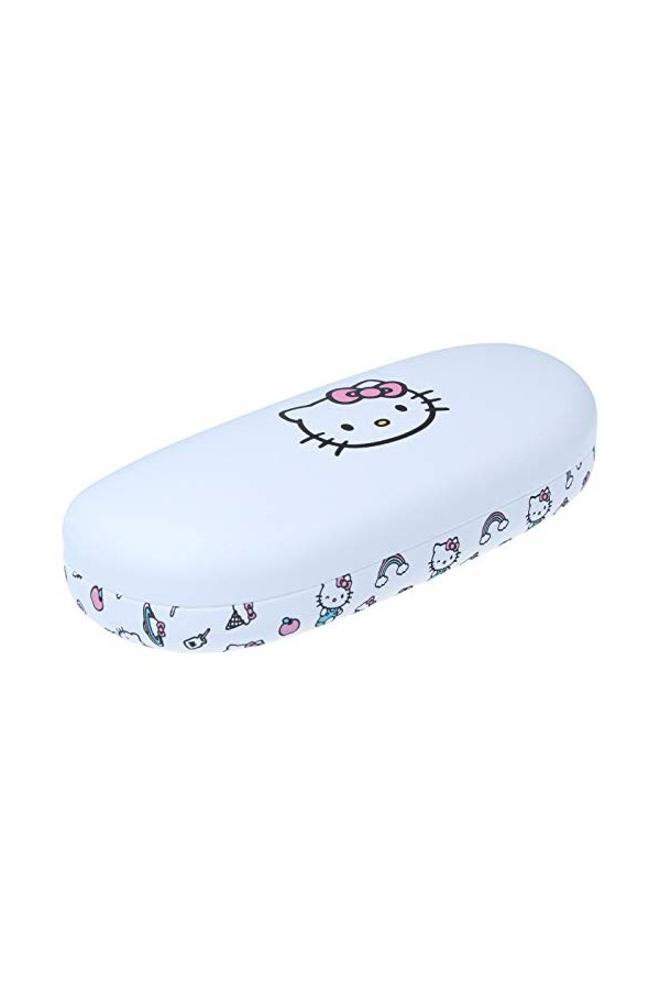 HELLO KITTY Étui à lunettes rigide avec joli motif blanc