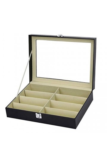 Swetopq Étui de protection pour lunettes de soleil unisexe pour homme et femme, étui à lunettes de soleil visible, boîte à lu