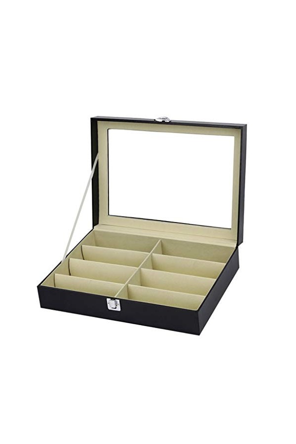 Swetopq Étui de protection pour lunettes de soleil unisexe pour homme et femme, étui à lunettes de soleil visible, boîte à lu