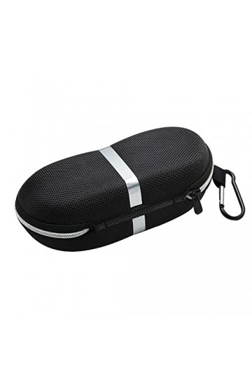 SINKOV Étui à Lunettes Coque Rigide Tissu Oxford Lunettes à Rayures argentées Type Sacoche Myopie Étui à Lunettes Étui à Lune