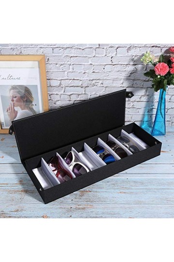 Vitrine à Lunettes, Boîte De Rangement Pour Lunettes De Soleil, Vitrine à Lunettes Portable à 8 Grilles, étui De Rangement Po