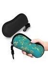 AGALUS Étui À Lunettes Amandier Floral Art Tendance Quotidien Lunettes De Soleil Pochette Homme Femme Zipper Lunettes De Stoc