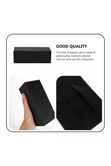 BREWIX Étui à Lunettes en Cuir PU for Lunettes de Vue, boîte de Rangement for Lunettes de Soleil de Voyage, Noir: Dur Boîte