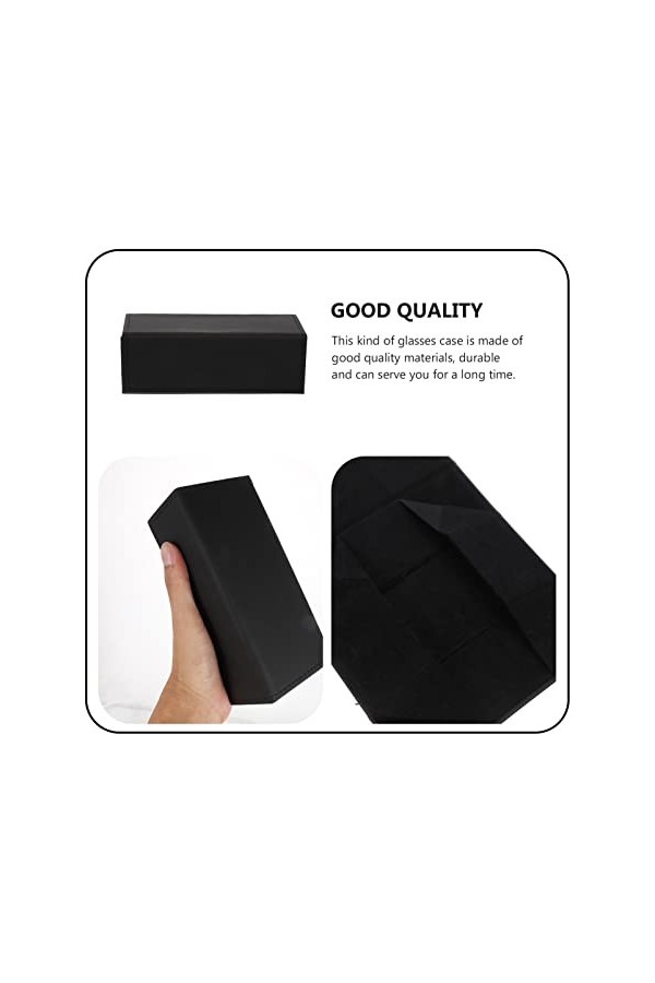 BREWIX Étui à Lunettes en Cuir PU for Lunettes de Vue, boîte de Rangement for Lunettes de Soleil de Voyage, Noir: Dur Boîte