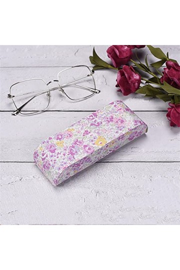 ZKYUCHUN Étui à lunettes dart en tissu de fleurs cadre en alliage daluminium étui à lunettes pour myopie-Couleur1