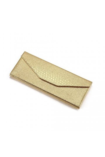 AGALUS Étui À Lunettes Pliable En Peau De Serpent Doré Étui À Lunettes Triangulaire En PU Résistant À La Compression Argenté 