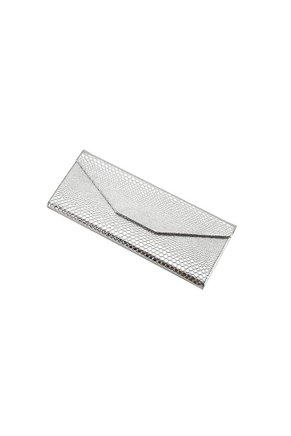 AGALUS Étui À Lunettes Pliable En Peau De Serpent Doré Étui À Lunettes Triangulaire En PU Résistant À La Compression Argenté 